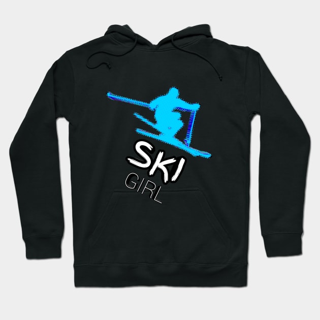 Ski Girl - Alpine Ski - 2022 Olympic Winter Sports Lover -  Snowboarding - Graphic Typography Saying Hoodie by MaystarUniverse